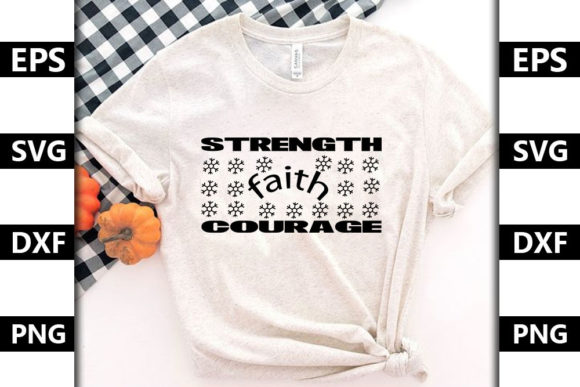 Breast Cancer Quote SVG Design, Strength Faith Courage